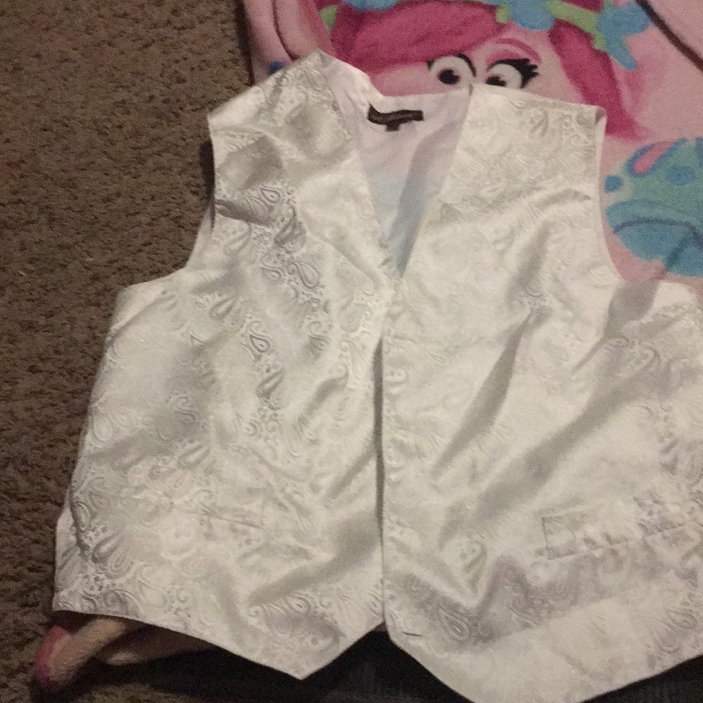 Paisley white mens vest